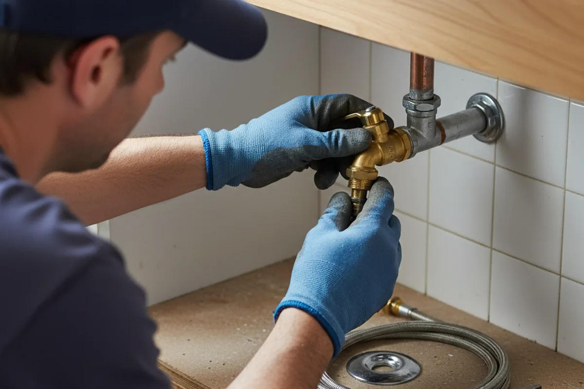 Shutoff valve and fitting work during Emergency Plumbing in Lawrence